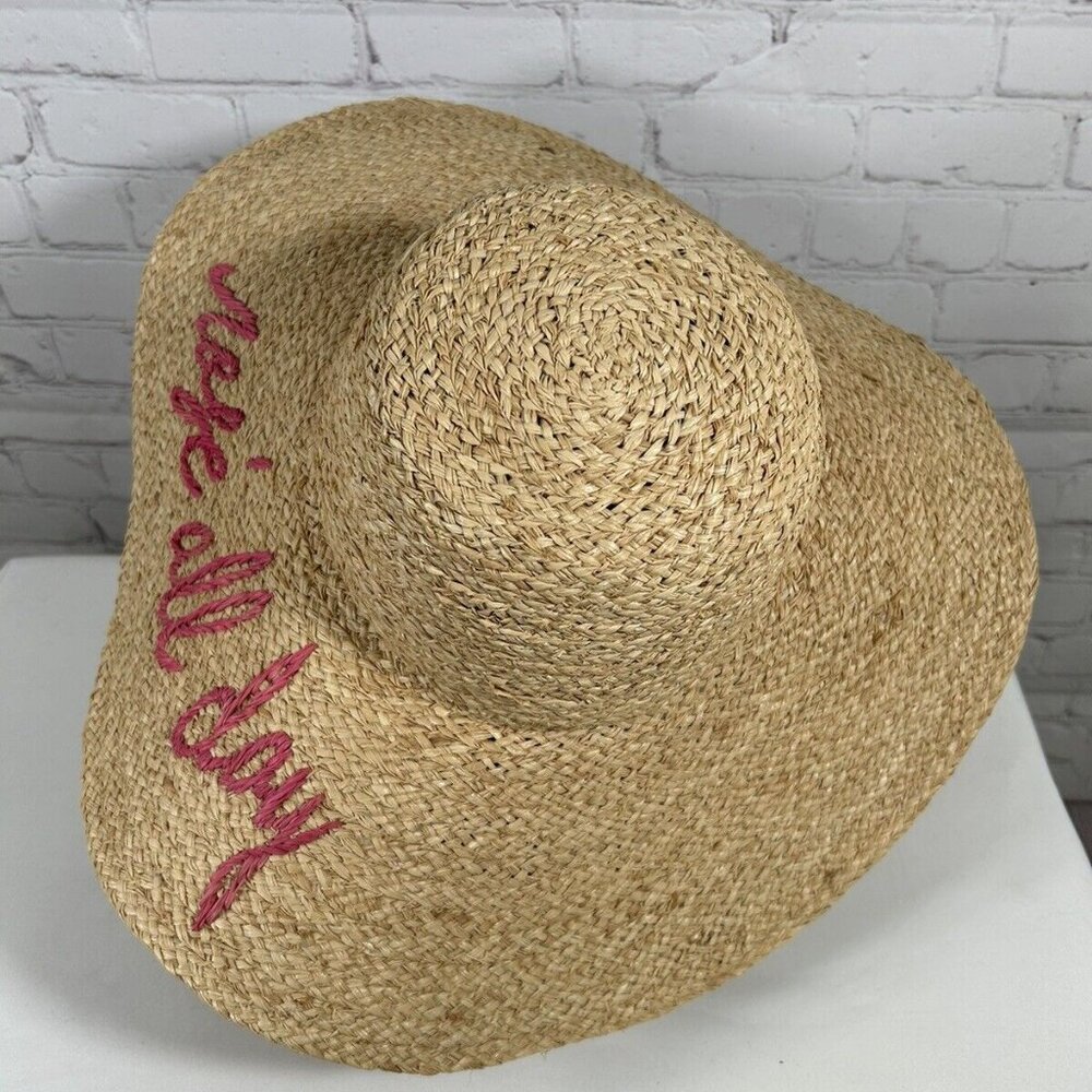 Hat Attack Rosé All Day 100% Raffia Straw Floppy Sun Hat Women’s O/S One Size